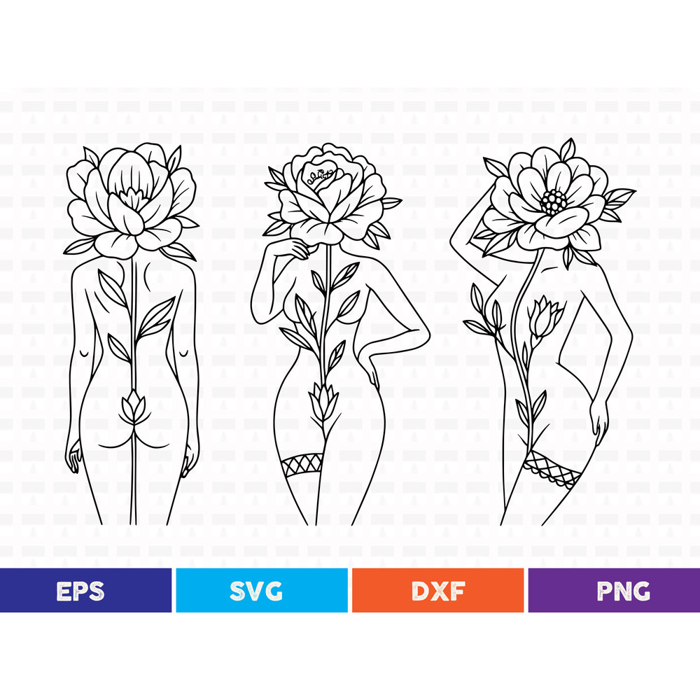 Floral Woman Svg Design 0