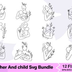 mother and child svg bundle