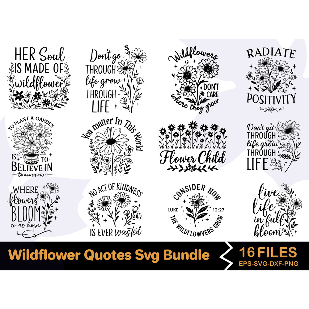 Wildflower Quotes Svg Bundle 0