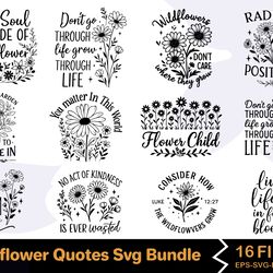 wildflower quotes svg bundle