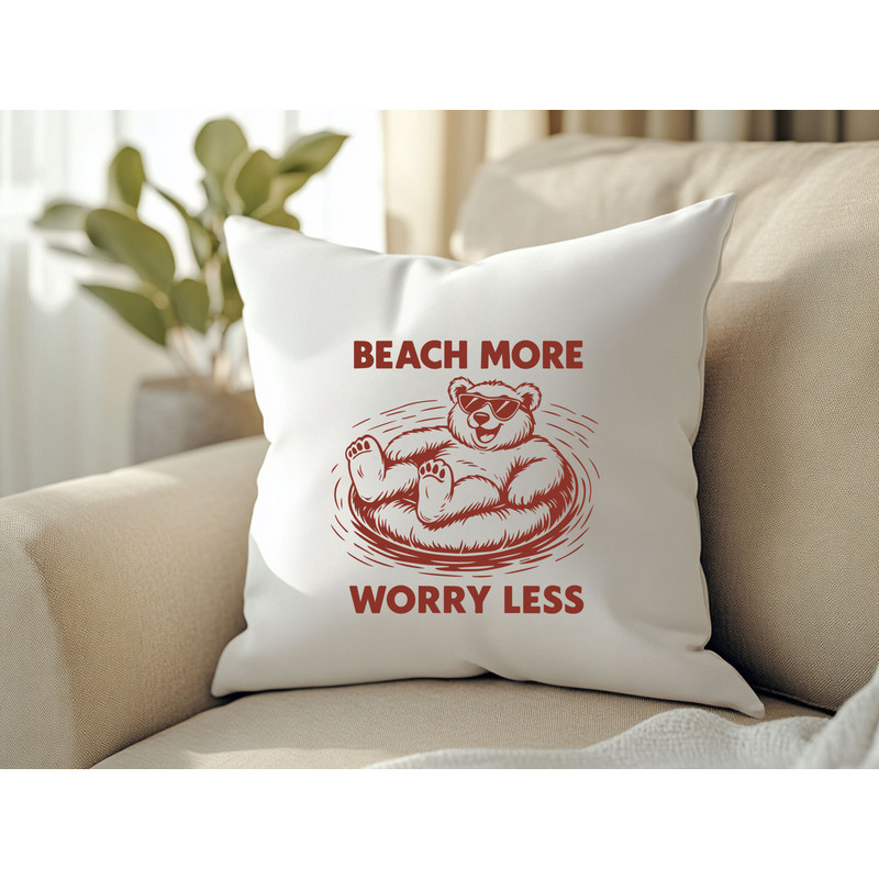 Beach More Worry Less T Shirt Design 2