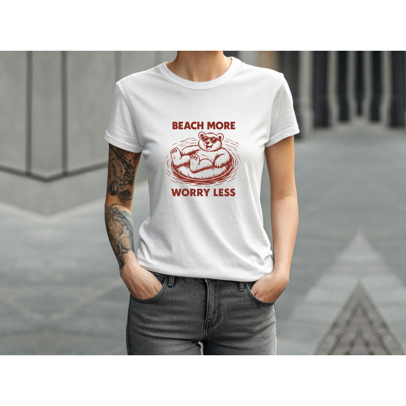 Beach More Worry Less T Shirt Design 3