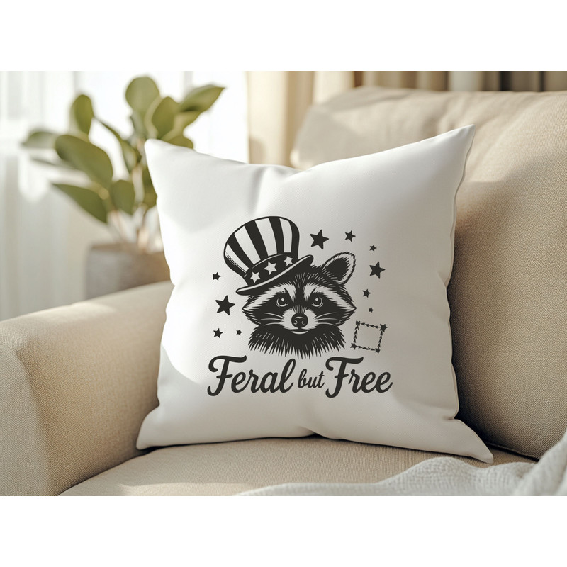 Feral But Free Raccoon T Shirt Design 2