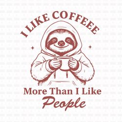 i like coffee more than i like people t shirt design