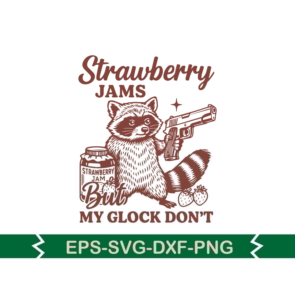 Strawberry Jams But My Glock Dont SVG T Shirt Design 0