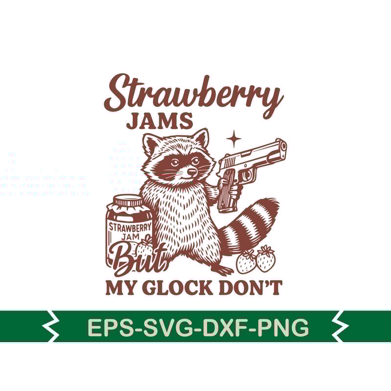 Strawberry Jams But My Glock Dont SVG T Shirt Design 0