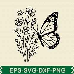 butterfly blossom svg design