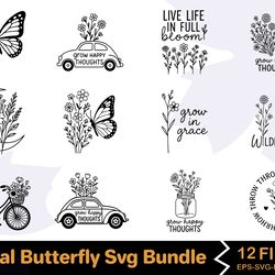 floral butterfly svg bundle