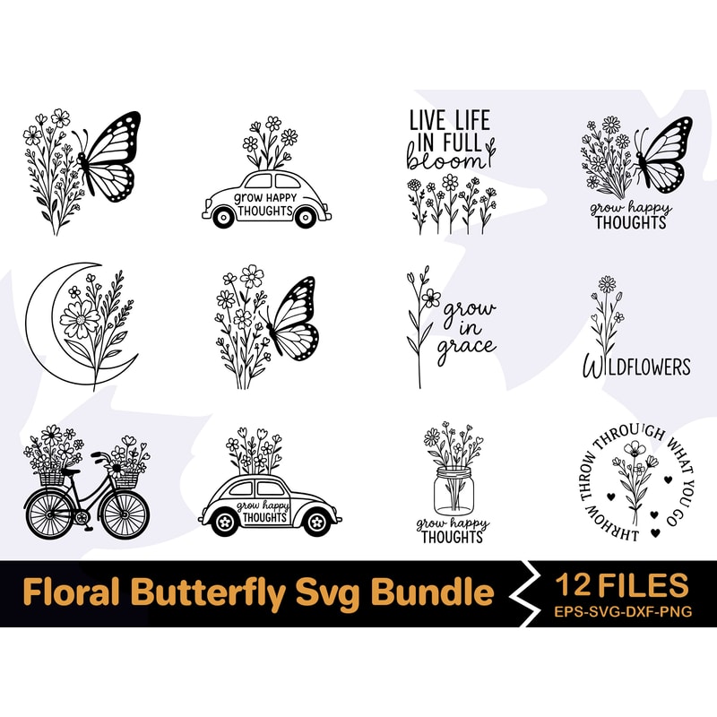 Floral Butterfly Svg Bundle 0