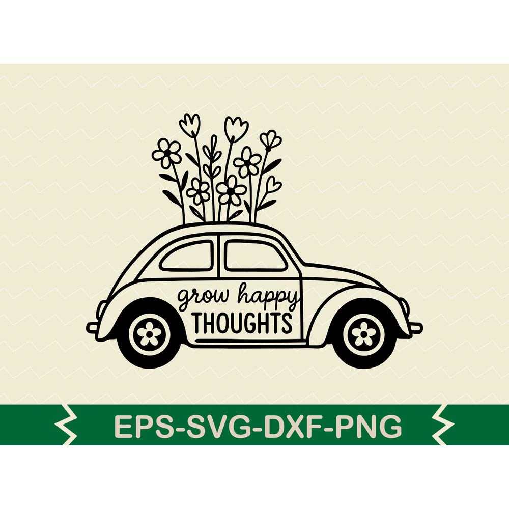 Grow Happy Thoughts Svg Design 0