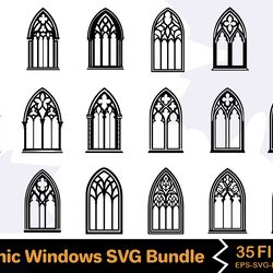 gothic windows svg bundle 2