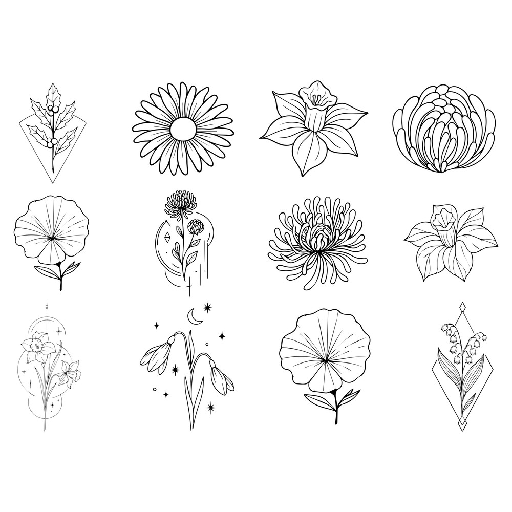 Birth Month Flowers Svg Bundle 1