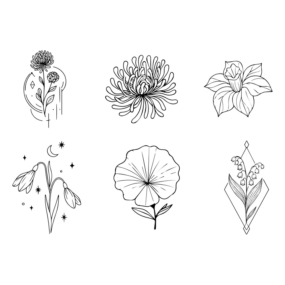 Birth Month Flowers Svg Bundle 2