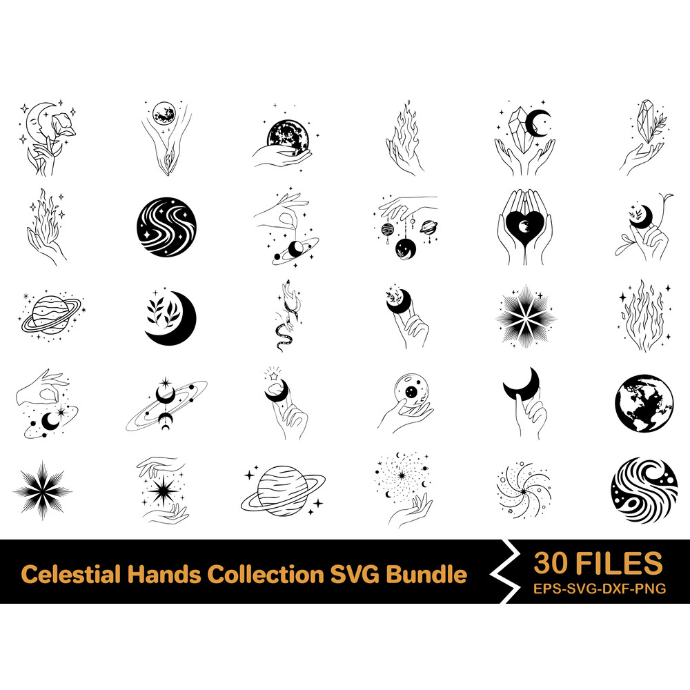 Celestial Hands Collection SVG Bundle 0