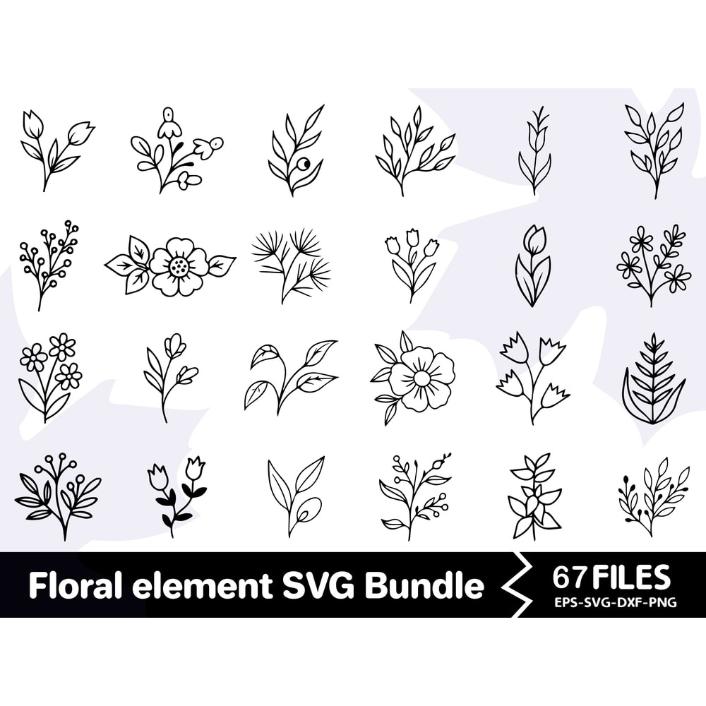 Floral Element SVG Bundle 1 0