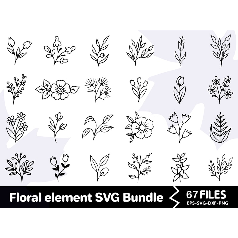 Floral Element SVG Bundle 1 0
