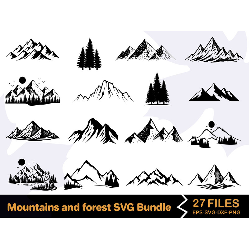 Mountains And Forest SVG Bundle 0