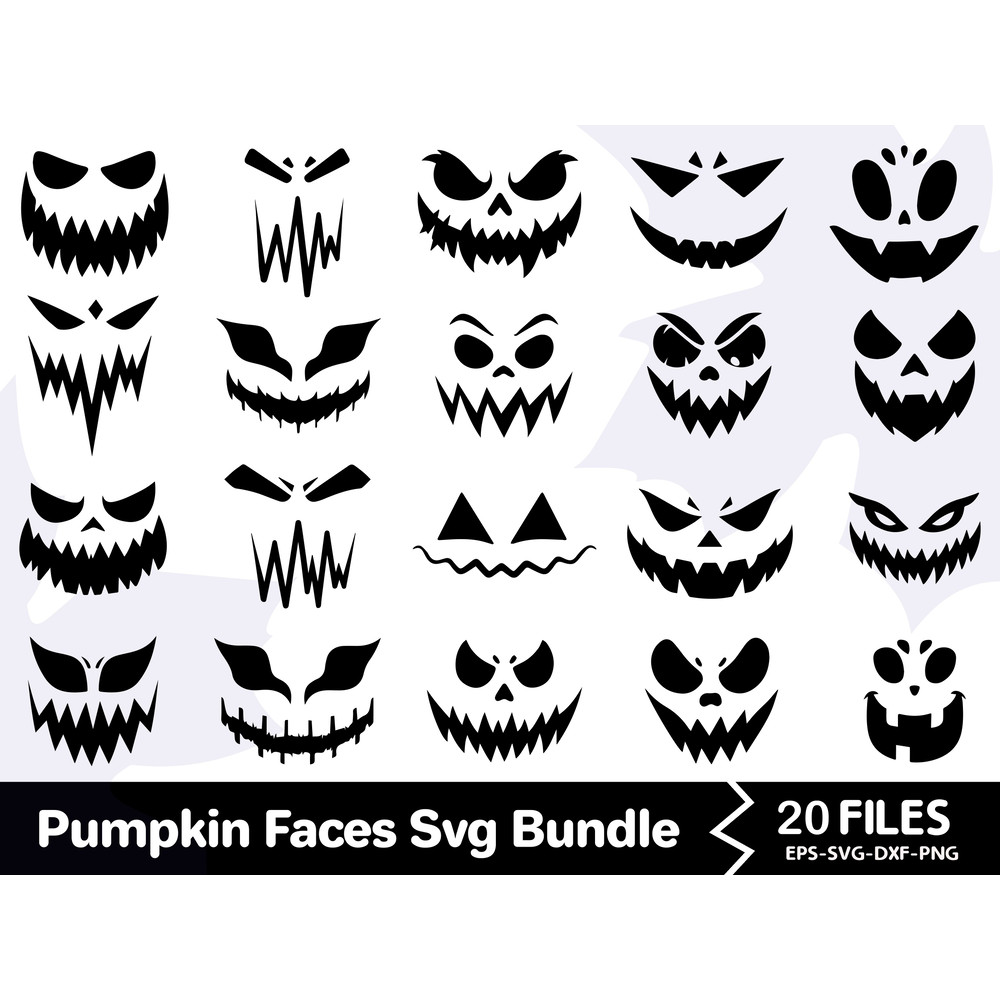 Pumpkin Faces Svg Bundle 0