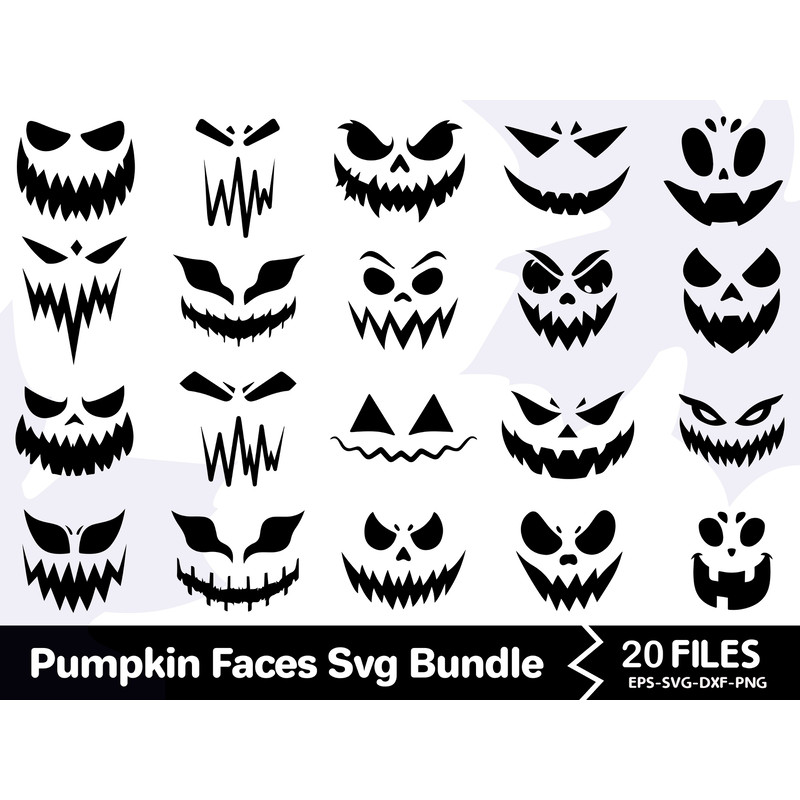 Pumpkin Faces Svg Bundle 0