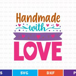 handmade with love svg t shirt design