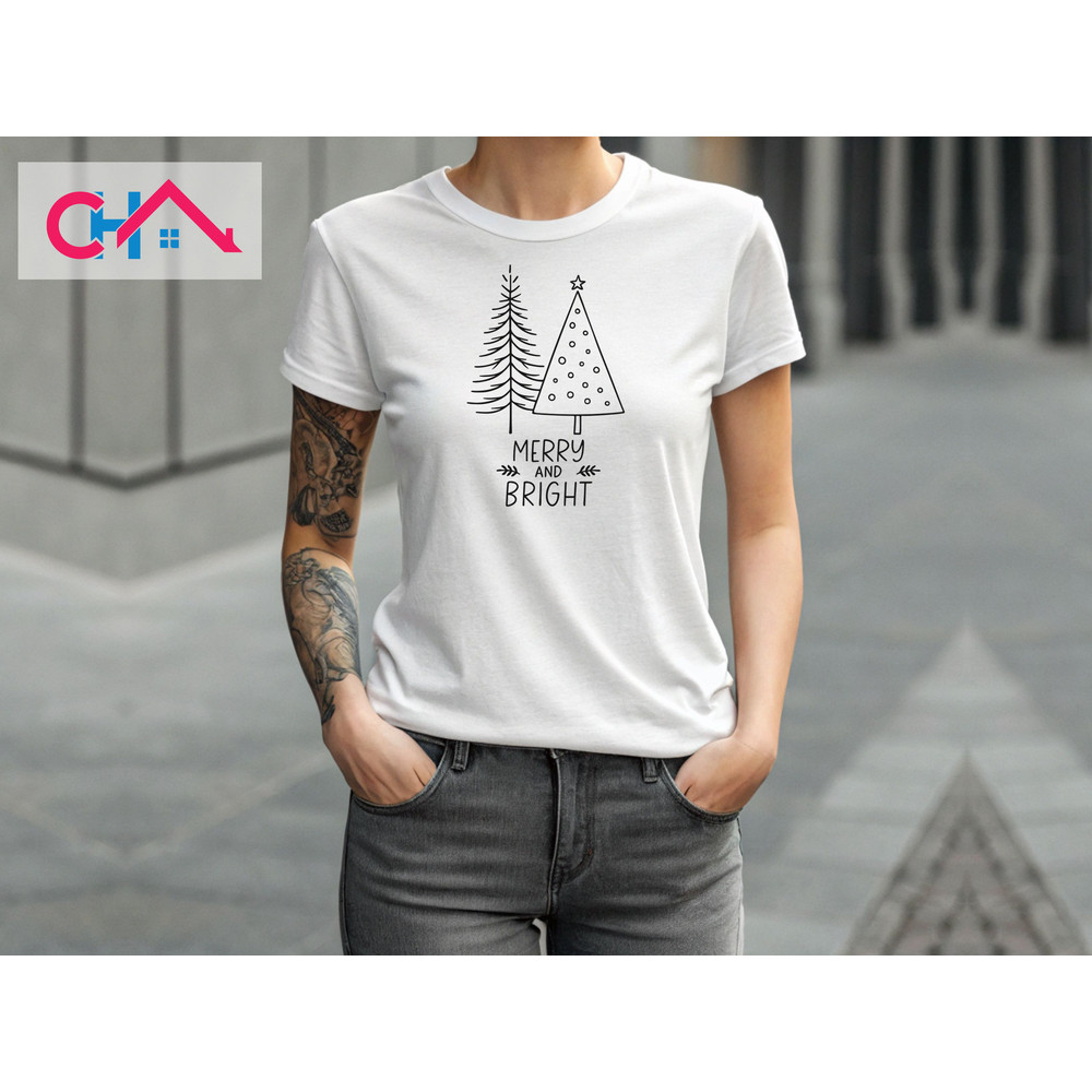 Merry And Bright T Shirt Design 3