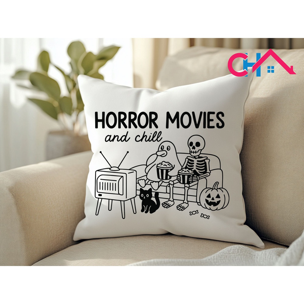 Horror Movies And Chill T Shirt Design 2