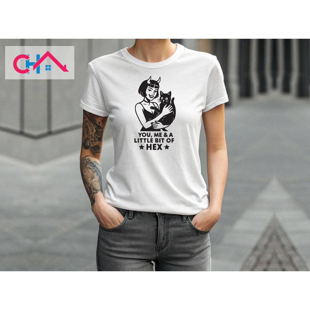 Halloween Pinup Girl Cat T Shirt Design 3