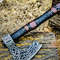 Legendary Norse Wolf Head Engraved Axe Hand Forged Carbon Steel Axe Battle Ready Axe 3