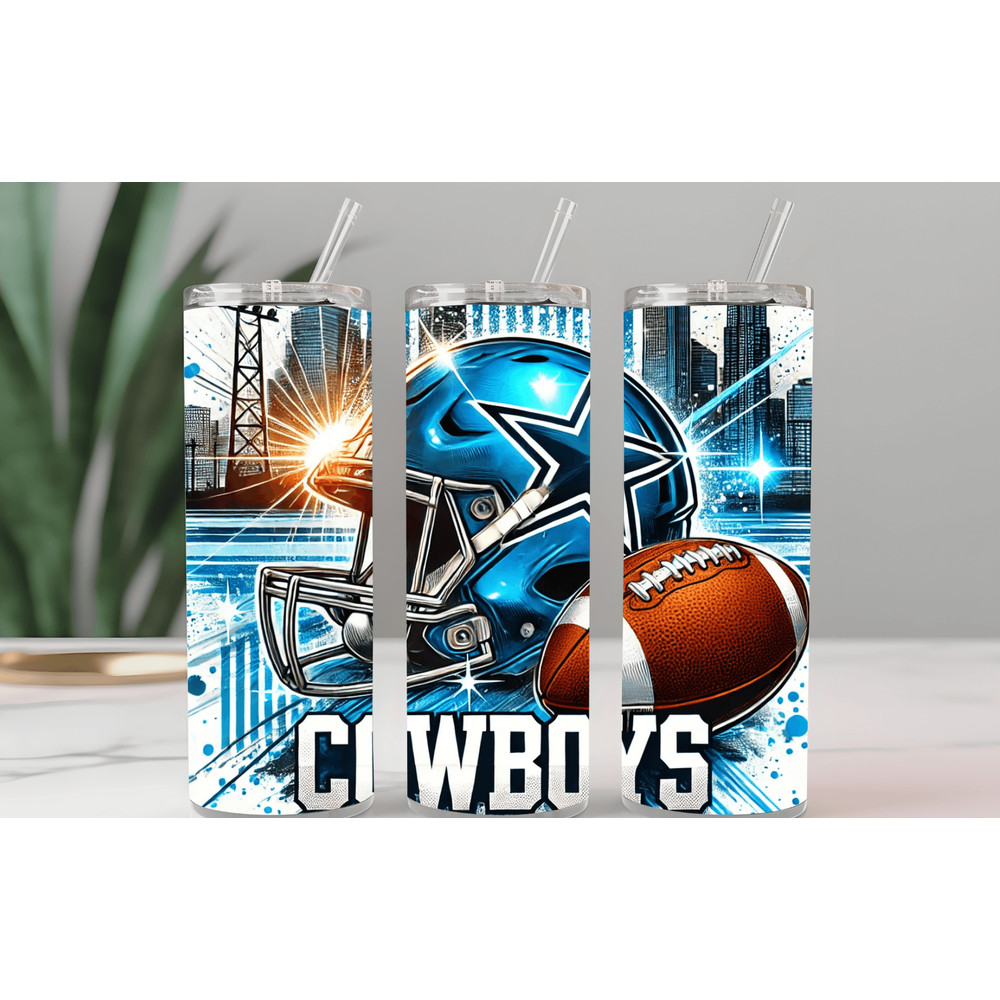 Cowboys 20oz Skinny Tumbler Wrap PNG Sport 20oz Tumbler PNG Mascot Sublimation TumblerPng Digital D 0