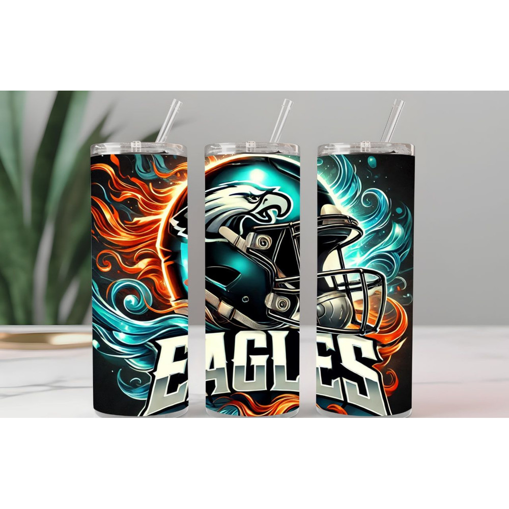 Eagles 20oz Skinny Tumbler Wrap PNG Sport 20oz Tumbler PNG Mascot Sublimation Tumbler PNG Digital D 0