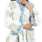Womens Elegant Hand Block Print Kimono Robe Multifunctional Bathrobe Loungewear Swim CoverUp And Ni 0