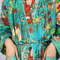 Womens Stylish Printed Maxi Gown Kimono Robe Multifunctional Bathrobe Loungewear Swim CoverUp And N 0