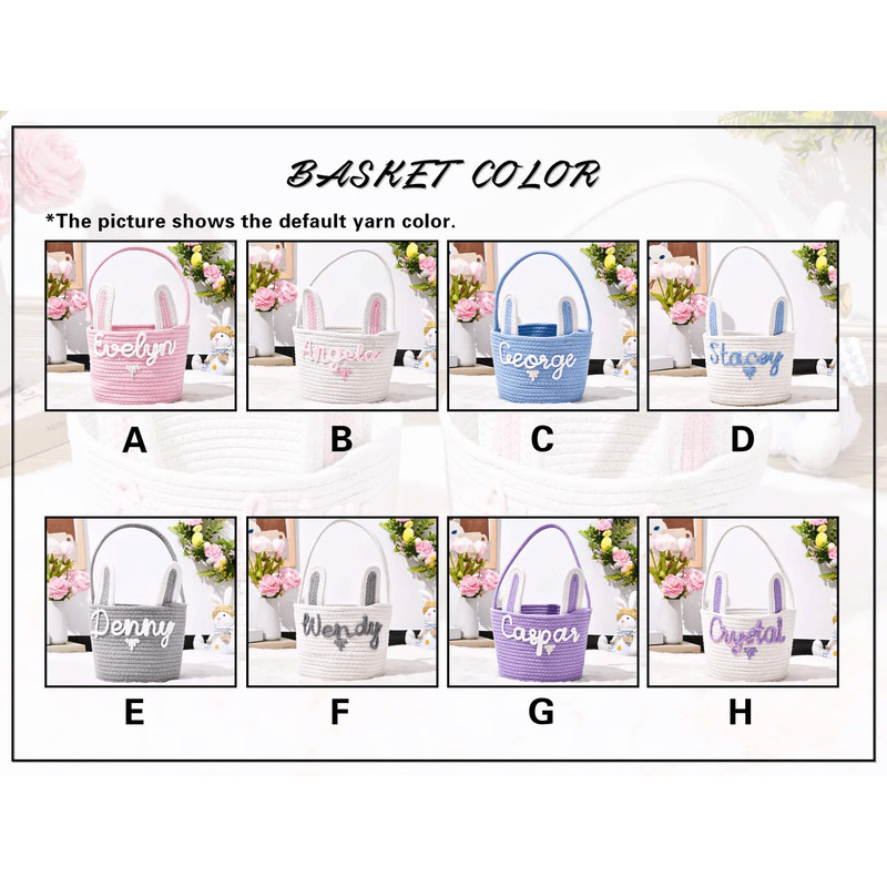 Custom Baby Easter Basket Personalized Bunny Easter Basket Easter Gift Basket For Kid Toddler Cotto 4