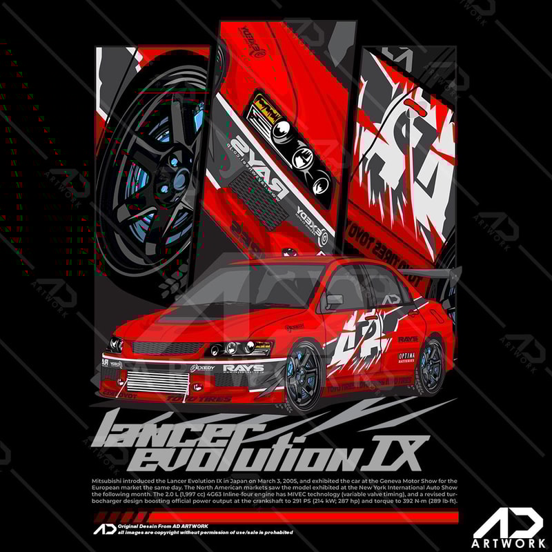 Lancer Evo IX Premium Sublimation Digital Download Unleash Your Creativity 0