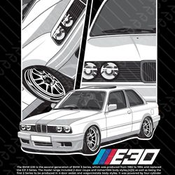 bmw e30 - sublimation digital download - unleash your creativity