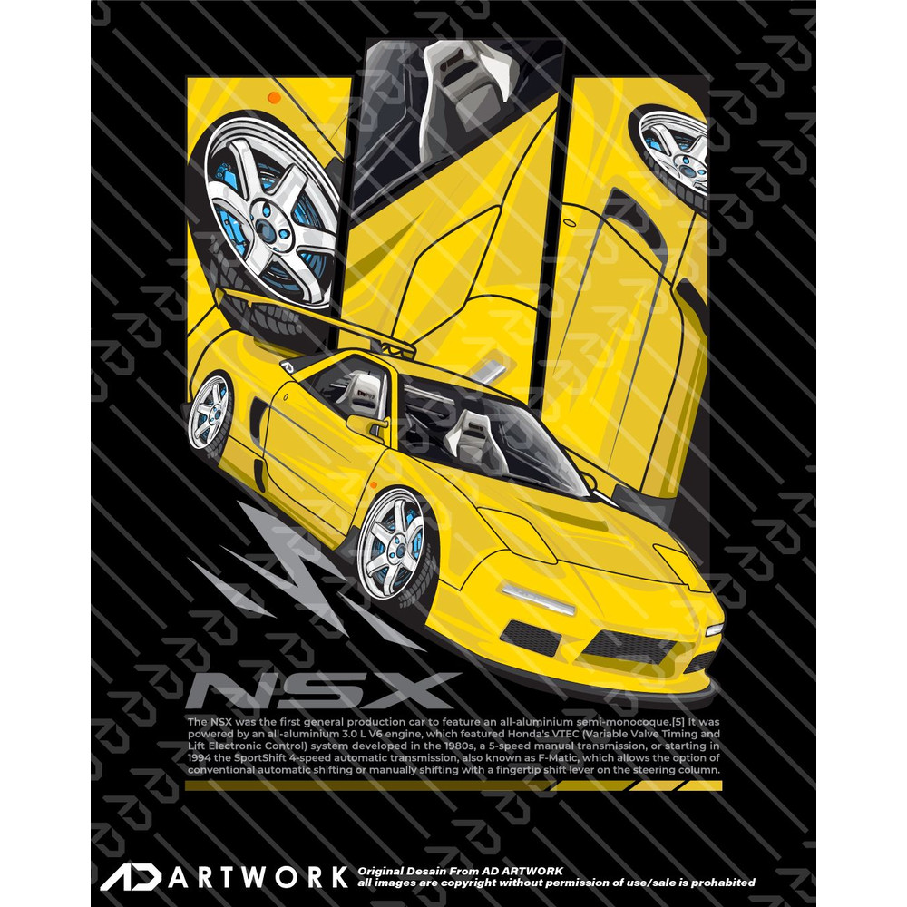 Honda NSX Yellow Sublimation Digital Download Unleash Your Creativity 0