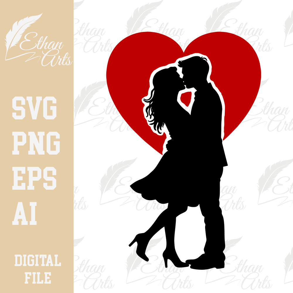 Lovers Cut File Design SVG PNG EPS Digital Download Valentines Day Clip Art Vector Png Digital Fil 0