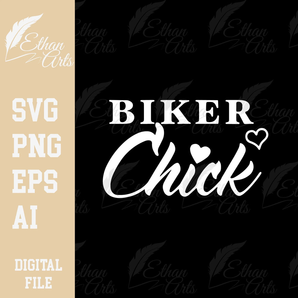 Biker Chick Design Digital Download SVG PNG EPS Cut File Clip Art Cricut Printable Stickers Shirts 0