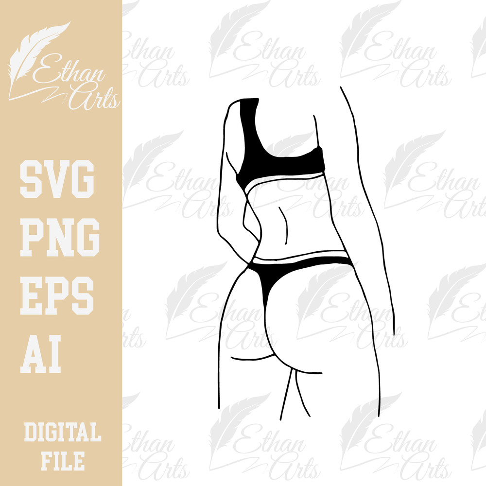 Woman Line Art 5 Design Bundle Body Positivity Digital Download SVG PNG EPS Decal Empowerment Desig 2