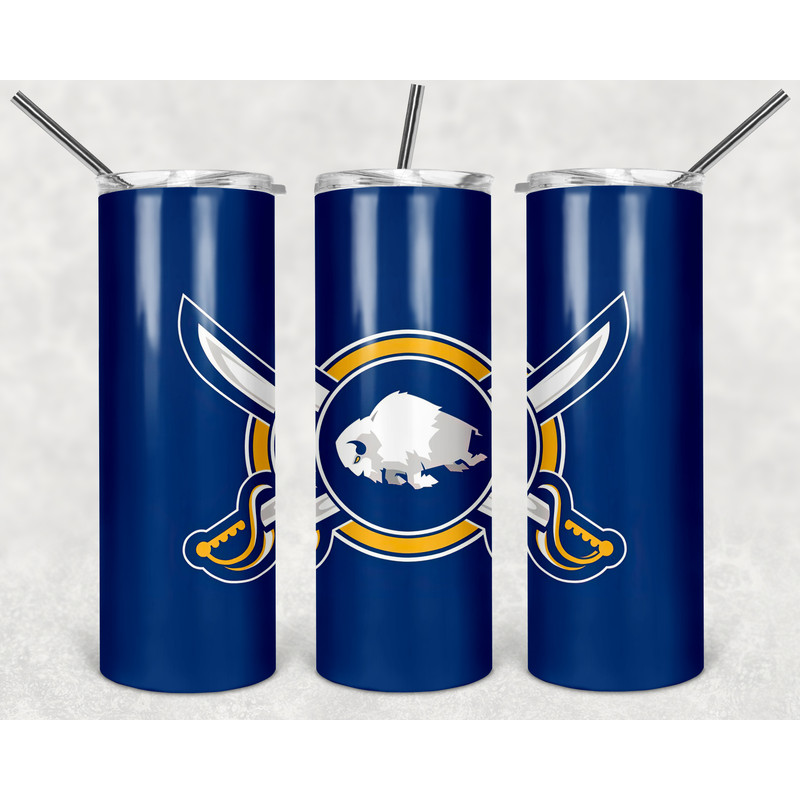 Buffalo Sabres Tumbler Wrap Design - JPEG & PNG - Sublimation Printing Design - NHL - Hockey - 20oz Tumbler Design