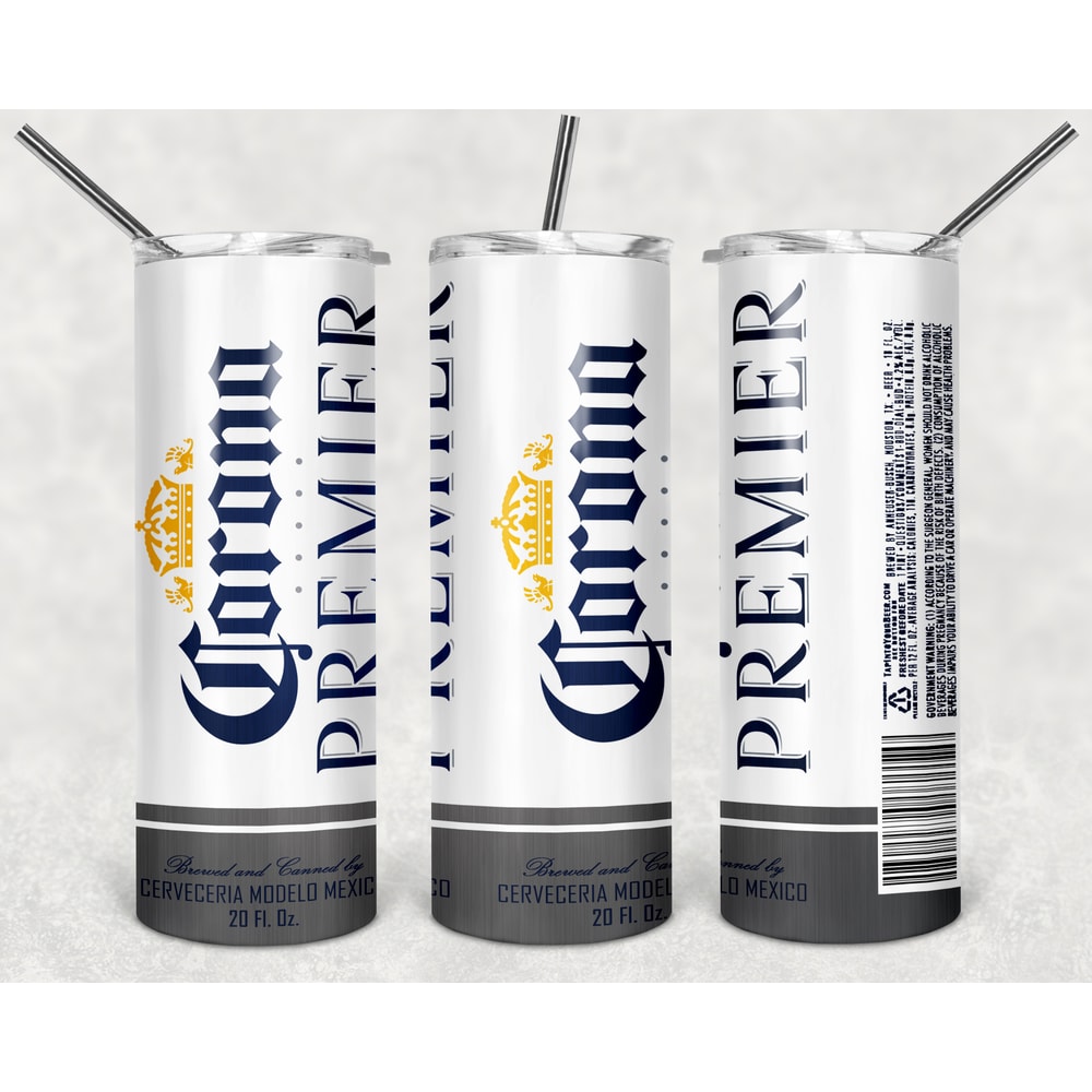 Corona Premier Tumbler Wrap Design - PNG Sublimation Printing Design - 20oz Tumbler Designs.