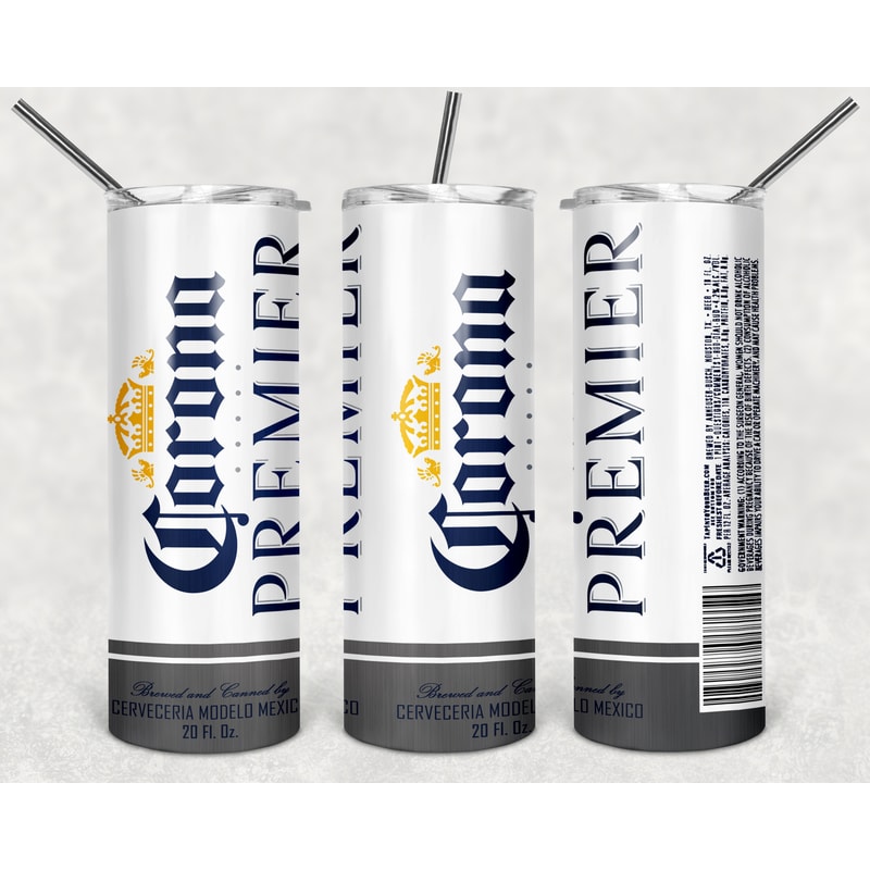 Corona Premier Tumbler Wrap Design - PNG Sublimation Printing Design - 20oz Tumbler Designs.