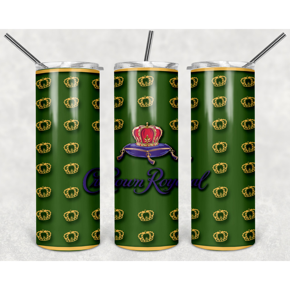 Crown Royal Apple Tumbler Wrap Design - PNG Sublimation Printing Design - 20oz Tumbler Designs.