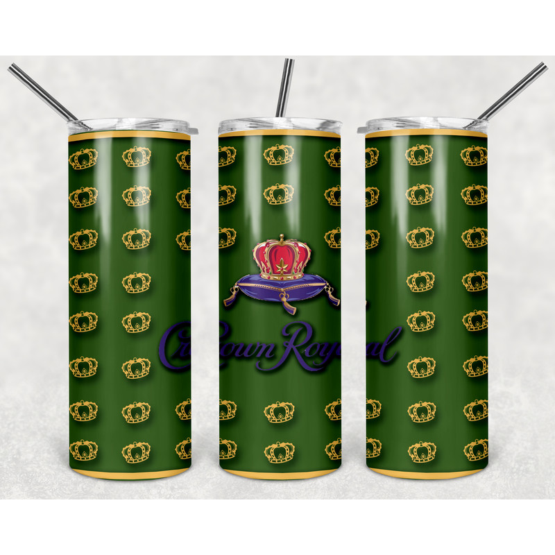 Crown Royal Apple Tumbler Wrap Design - PNG Sublimation Printing Design - 20oz Tumbler Designs.