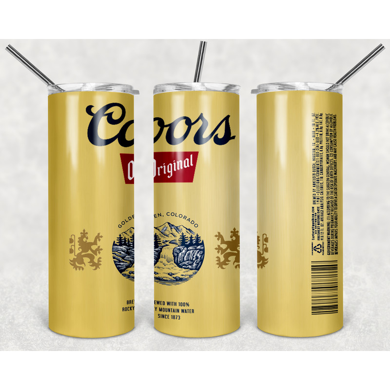 Coors Beer Tumbler Wrap Design - JPEG & PNG - Sublimation Printing - Alcohol Label - 20oz Tumbler