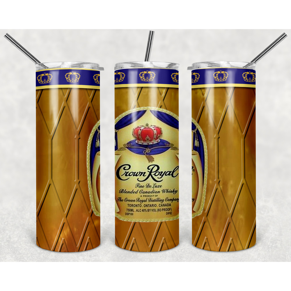 Crown Royal Tumbler Wrap Design - JPEG & PNG - Sublimation Printing - Alcohol Label - 20oz Tumbler