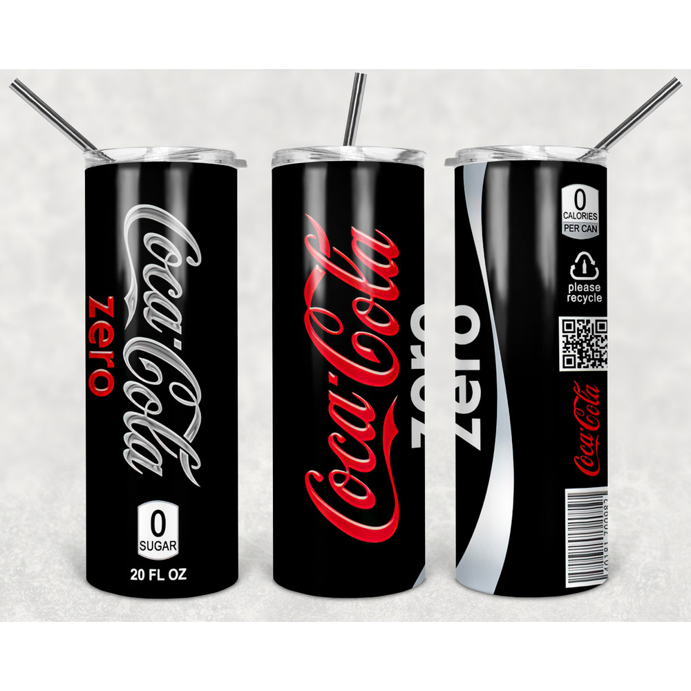 Coke Zero Tumbler Wrap Design - JPEG & PNG - Sublimation Printing - Soda / Pop - 20oz Tumbler
