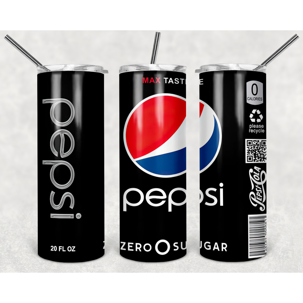 Pepsi Zero Tumbler Wrap Design - JPEG & PNG - Sublimation Printing - Soda / Pop - 20oz Tumbler