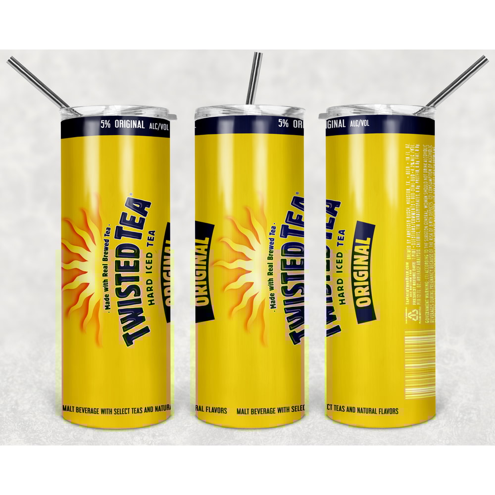 Twisted Tea Can Tumbler Wrap Design - PNG Sublimation Printing Design - 20oz Tumbler Designs.