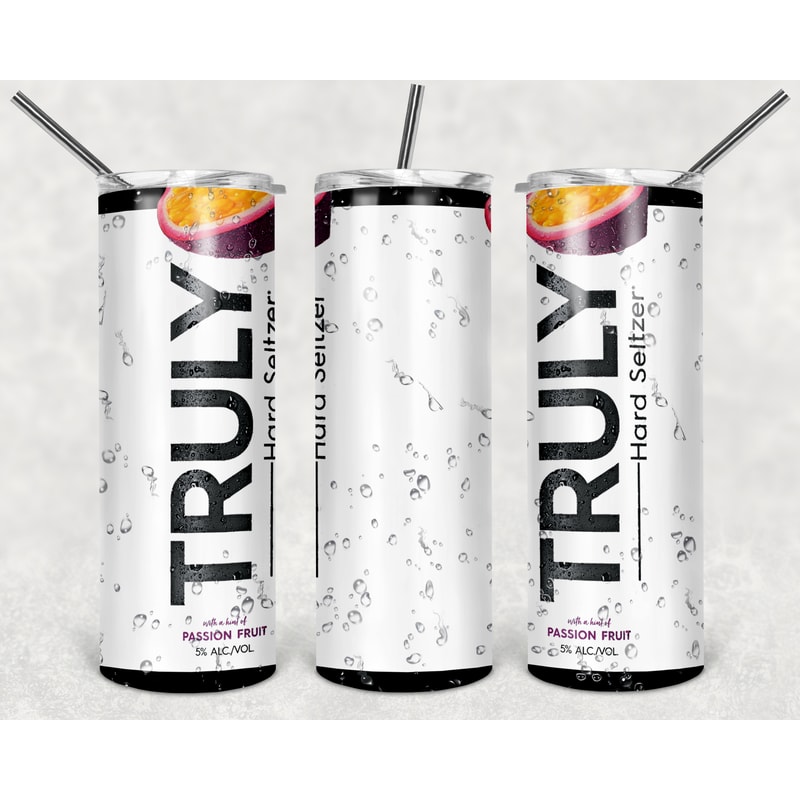 Truly Passion Fruit Tumbler Wrap Design - PNG Sublimation Printing Design - 20oz Tumbler Designs.